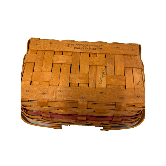 1996 Longaberger Holiday Cheer Basket w/Liner, Protector & Lid 12L x 8W x 4.25H - Picture 4 of 7